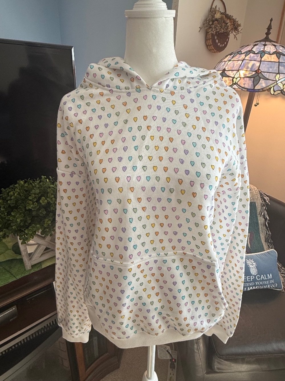 New - Roller Rabbit X Target - Women's Disco Hearts Sweatshirt Hoodie Size L NWT
